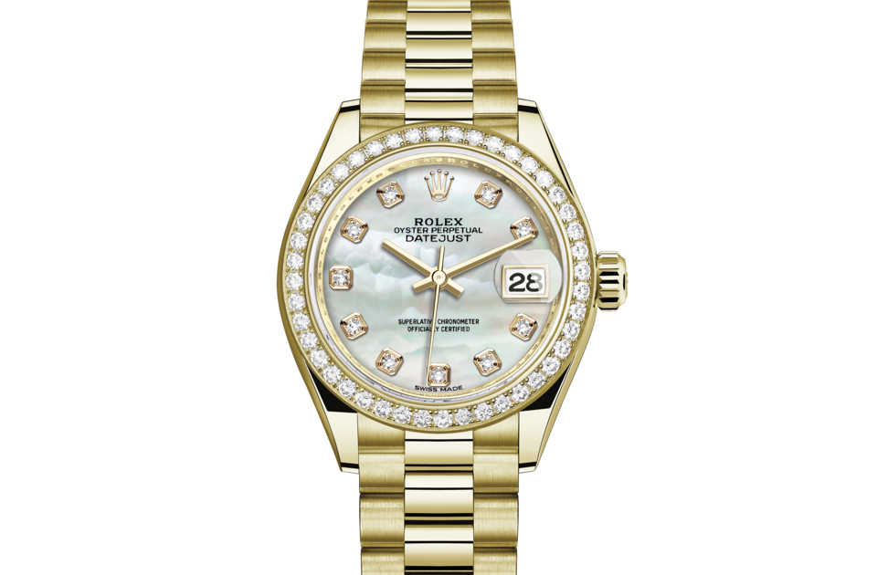 Rolex Lady-Datejust Oyster 28 mm Gollo giallo e diamanti M279138RBR-0015