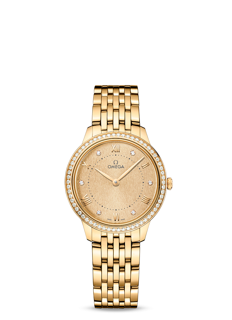 Replica Orologio Omega de Ville Yellow Gold Diamonds 434.55.30.60.58.001