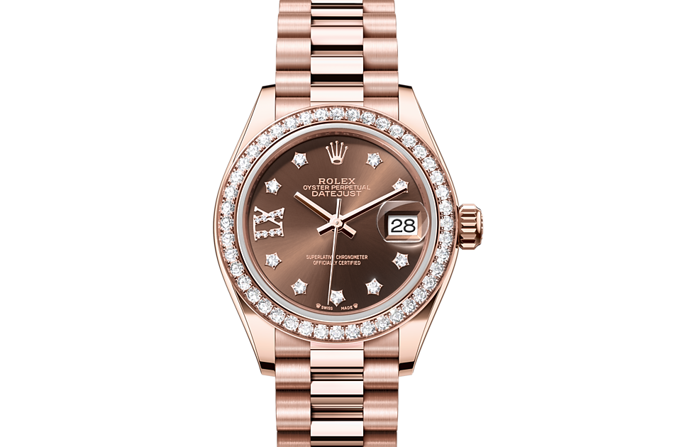 Rolex Lady-Datejust Oyster 28 mm Everose Gold and Diamonds M279135RBR-0001