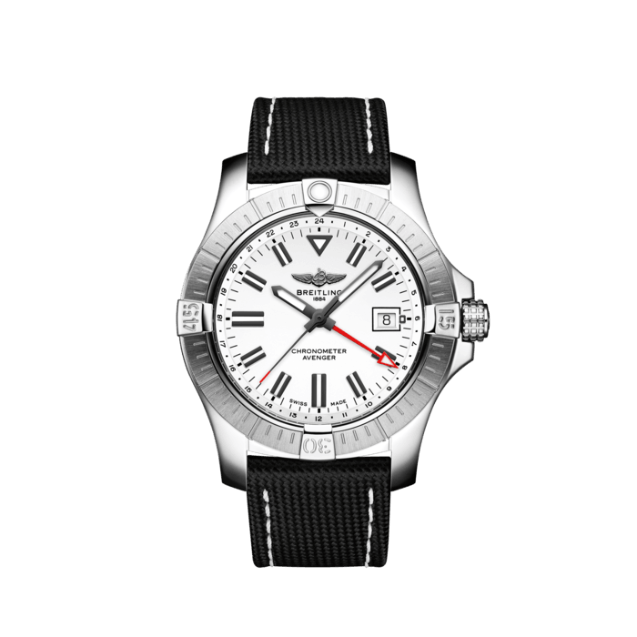 Breitling Avenger Automatic GMT 43 in acciaio inossidabile bianco A32397101A1x1