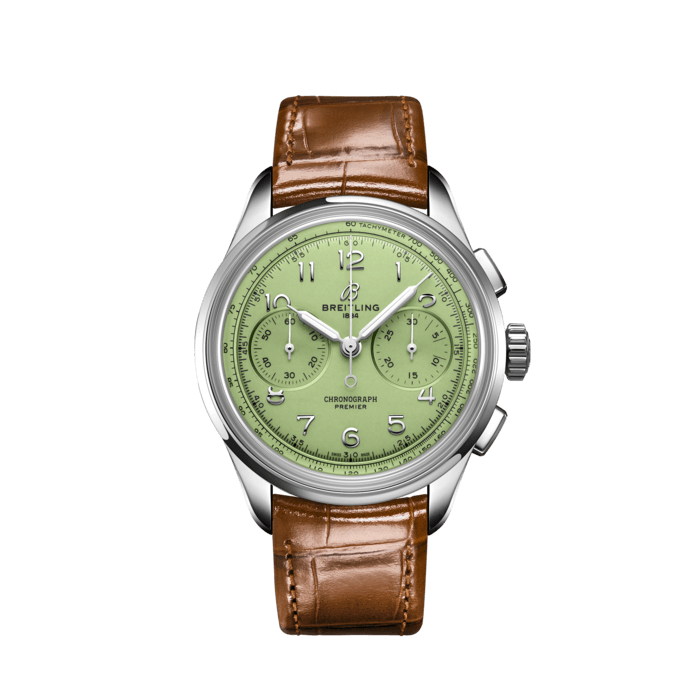 Breitling Premier B09 cronografo 40 pistacchi in acciaio inossidabile verde AB0930d31l1p1