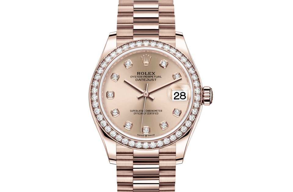 Rolex Datejust 31 Oyster 31 mm Everose Gold and Diamonds M278285RBR-0025