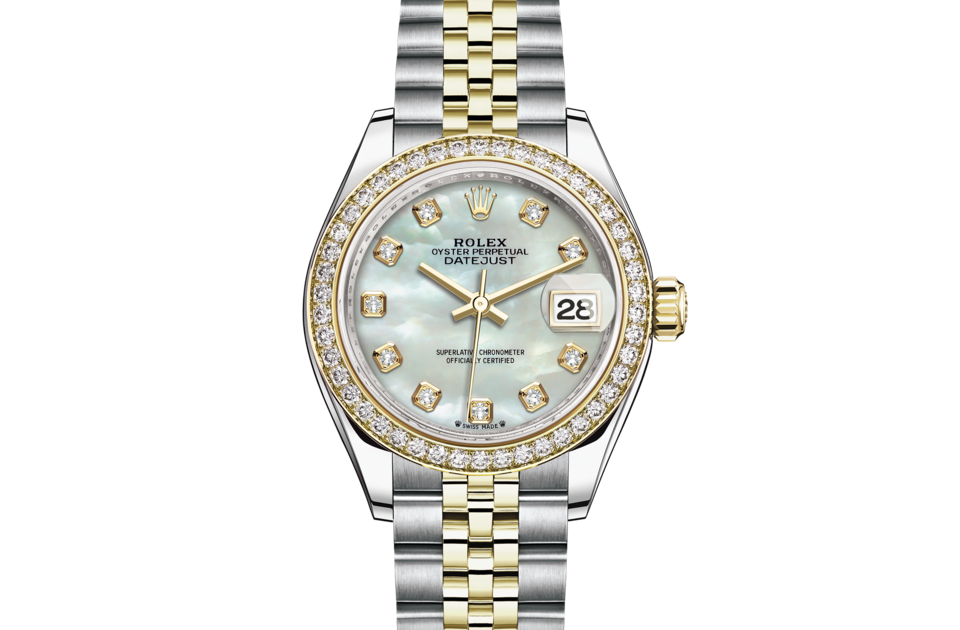 Rolex Lady-Datejust Oyster 28 mm Oystersteel Giallo oro e diamanti M279383RBR-0019