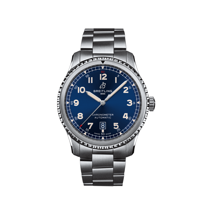 Breitling Aviator 8 Automatico 41 in acciaio inossidabile blu A17315101C1A1