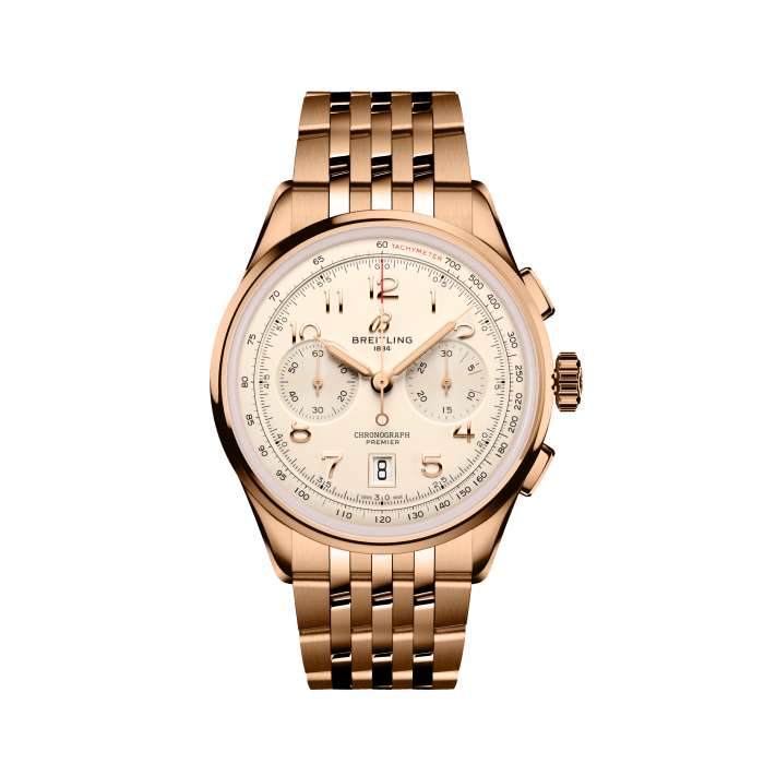 Breitling Premier B01 Cronografo 42 Crema d’oro rosso 18K RB0145371G1R1