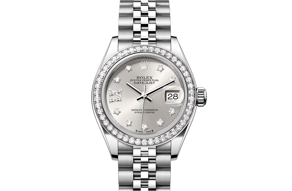 Rolex Lady-Datejust Oyster 28 mm Oystersteel White Gold and Diamonds M279384RBR-0021