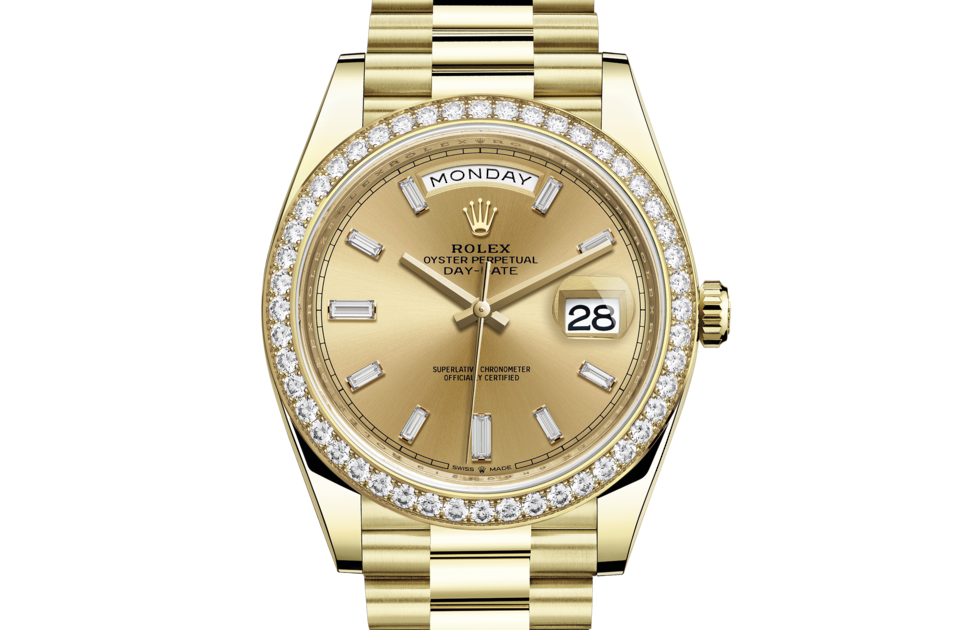 Rolex Day-Date 40 Oyster 40 mm Oro giallo e diamanti M228348RBR-0002