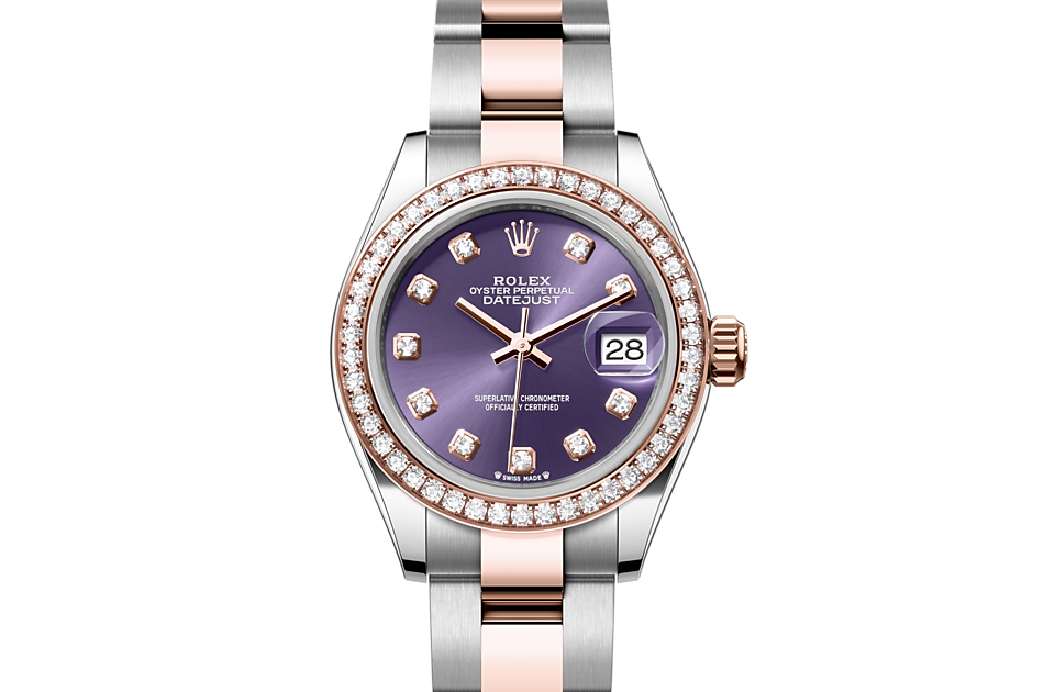 Rolex Lady-Datejust Oyster 28 mm Oystersteel Everose Gold and Diamonds M279381RBR-0016