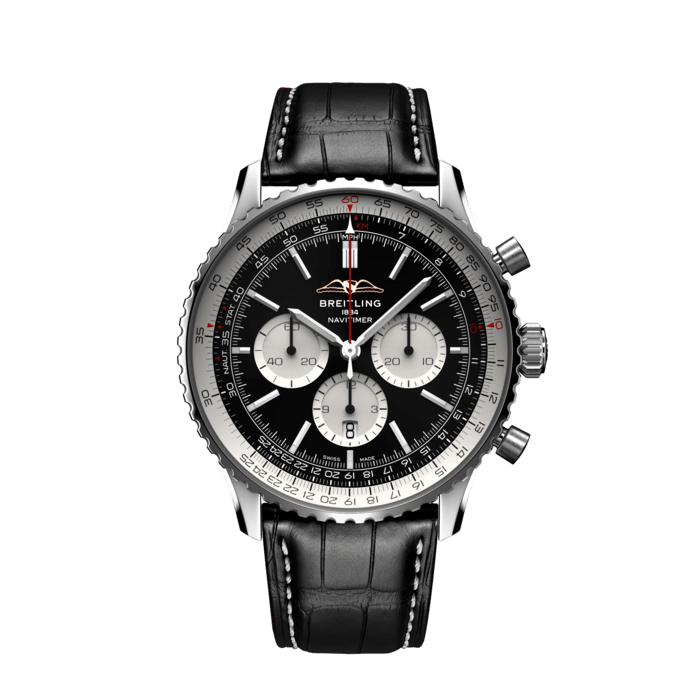 Breitling Navitimer B01 cronografo 46 in acciaio inossidabile nero AB0137211b1p1