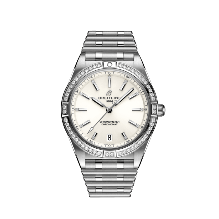 Breitling Chronomat Automatic 36 in acciaio inossidabile (set gemma) bianco A10380591A1A1