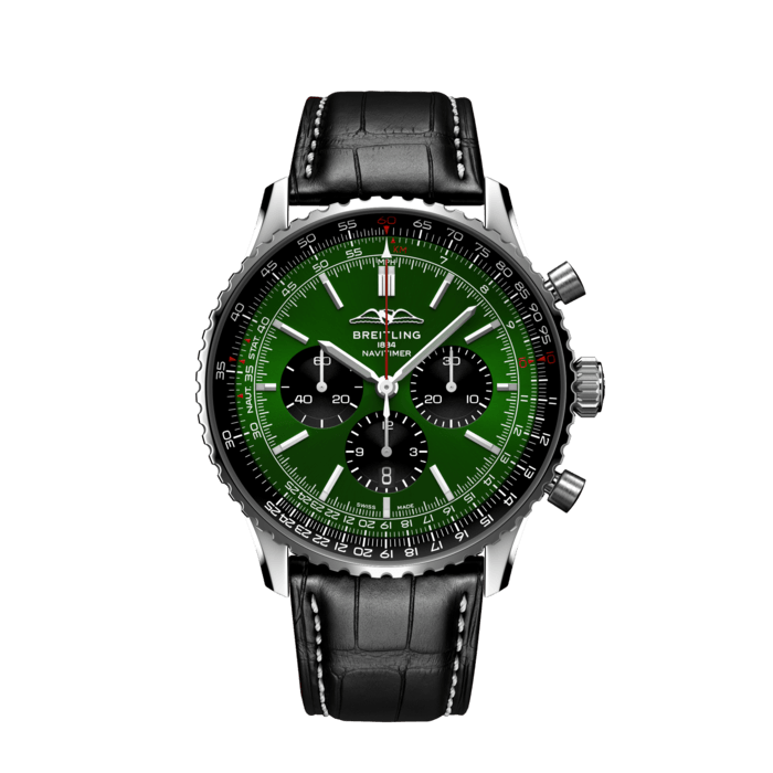 Breitling Navitimer B01 cronografo 46 in acciaio inossidabile verde AB0137241l1p1