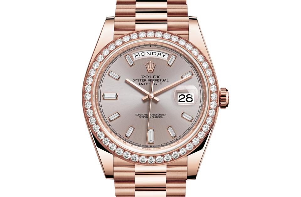 Rolex Day Date 40 Oyster 40 mm Everose Gold and Diamonds M228345RBR-0007