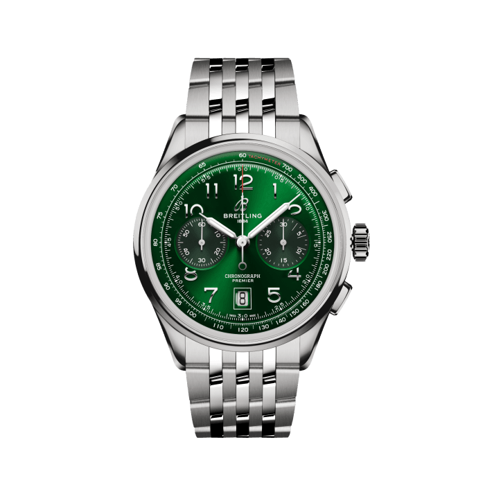 Breitling Premier B01 Chronograph 42 in acciaio inossidabile verde AB0145371L1A1