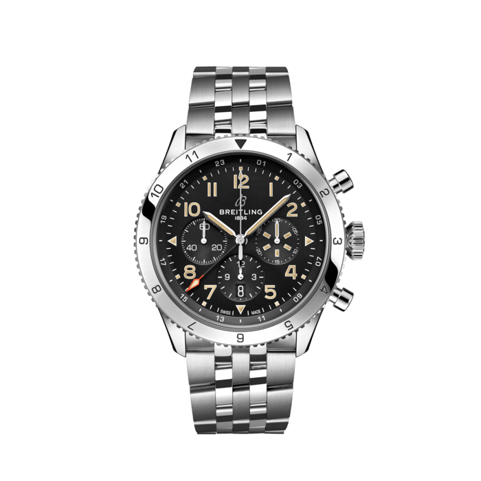 Breitling Super Avi B04 Chronograph GMT 46 P-51 Mustang in acciaio inossidabile Black AB04453A1B1A1