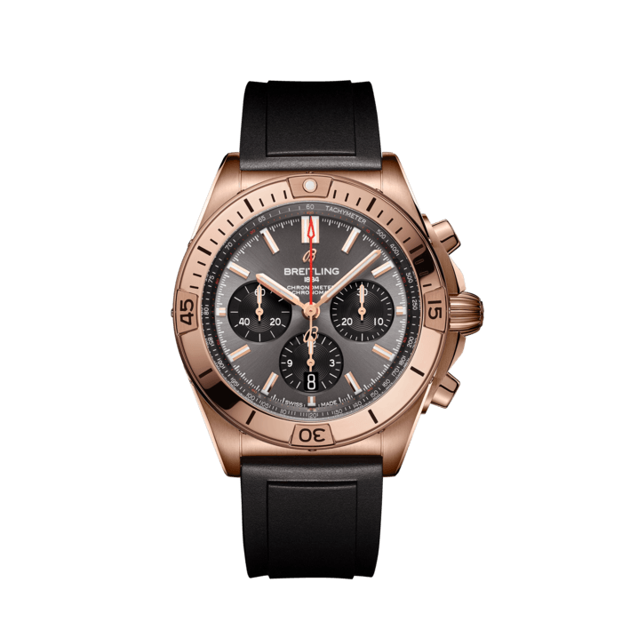 Breitling Chronomat B01 42 18K antracite in oro rosso RB0134101B1S1