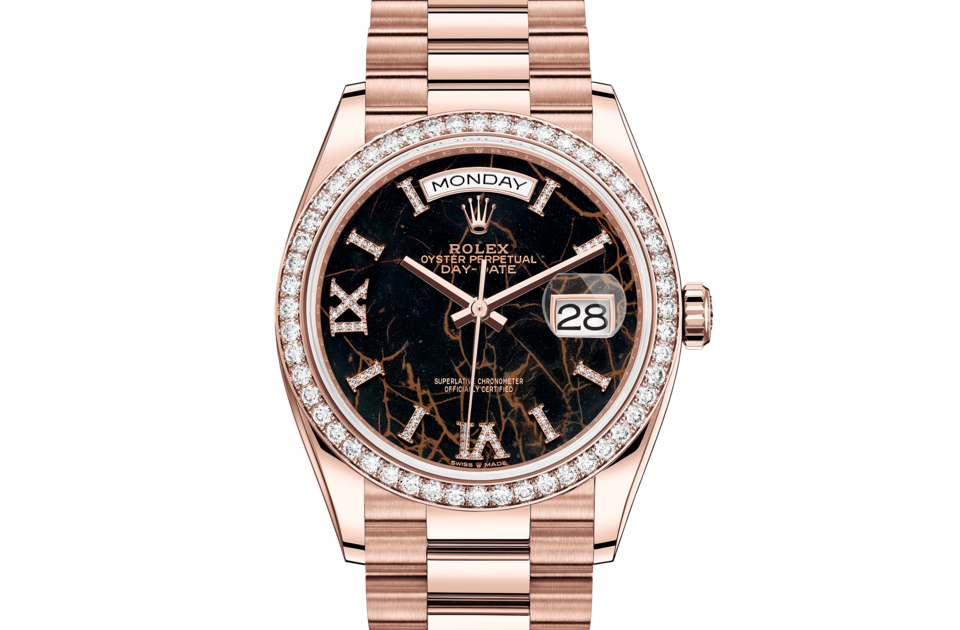 Rolex Day Date 36 Oyster 36 mm Everose Gold and Diamonds M128345RBR-0044