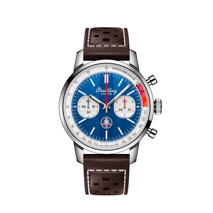 Breitling Top Time B01 Shelby Cobra in acciaio inossidabile blu AB01763A1C1X1