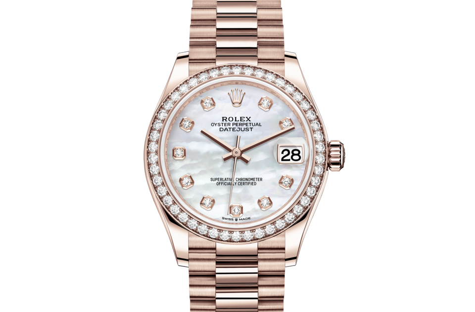 Rolex Datejust 31 Oyster 31 mm Everose Gold and Diamonds M278285RBR-0005