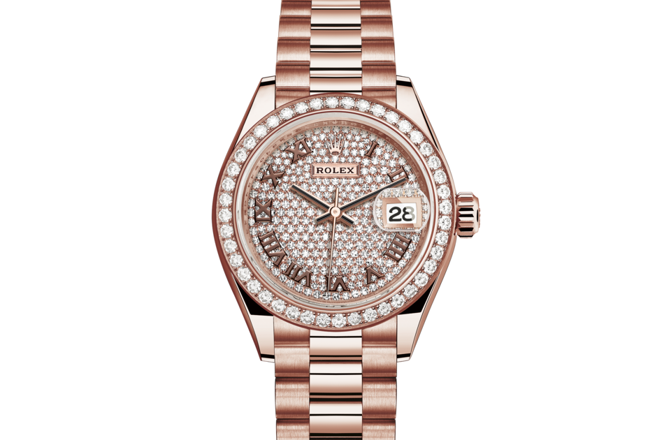 Rolex Lady-Datejust Oyster 28 mm Everose Gold and Diamonds M279135RBR-0021