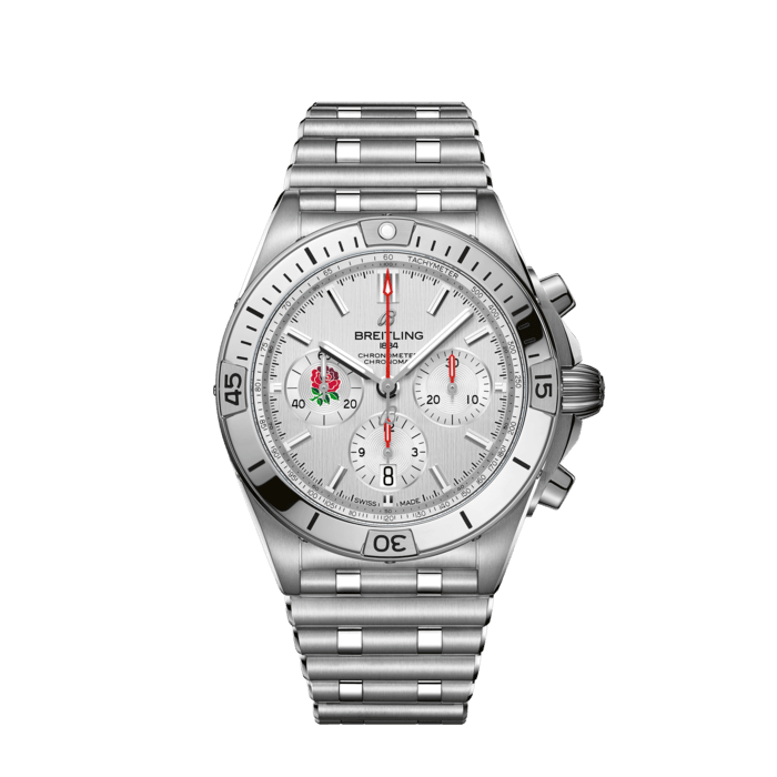 Breitling Chronomat B01 42 Six Nations Inghilterra in acciaio inossidabile bianco AB0134A71A1A1