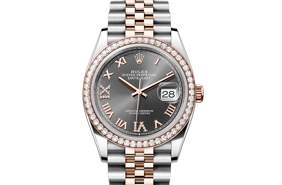 Rolex Datejust 36 Oyster 36 mm Oystersteel Everose Gold and Diamonds M126281RBR-0011