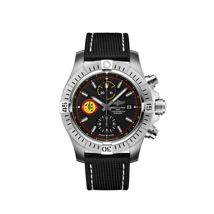 Breitling Avenger Chronograph 45 Swiss Air Force Team in acciaio inossidabile nero A133171A1B1x1