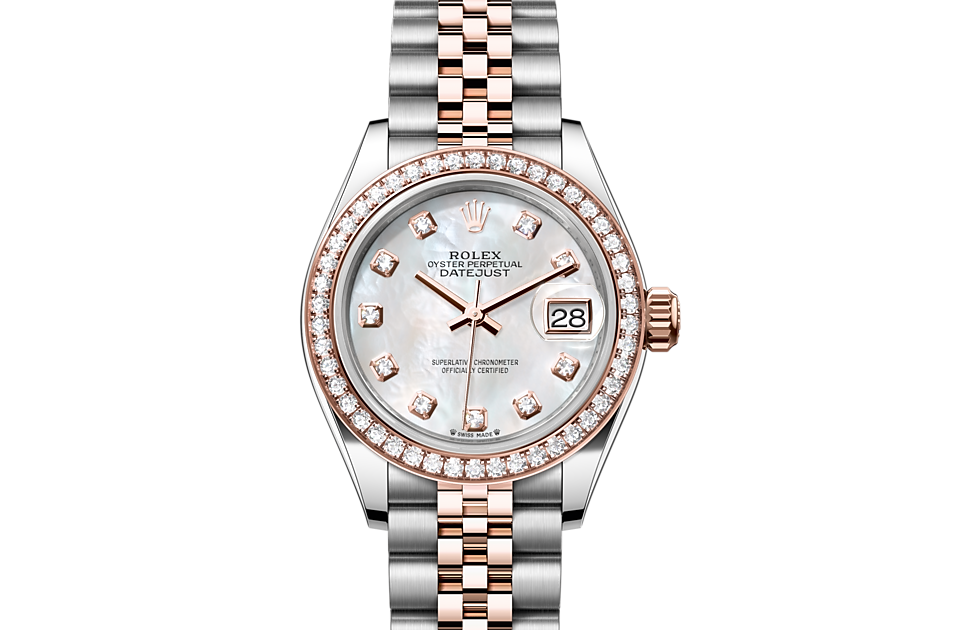 Rolex Lady-Datejust Oyster 28 mm Oystersteel Everose Gold and Diamonds M279381RBR-0013