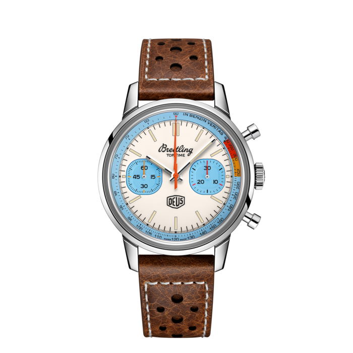 Breitling Top Time Deus in acciaio inossidabile bianco A233112A1A1x1