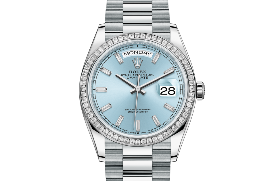 Rolex Day Date 36 Oyster 36 mm Platinum e diamanti M128396TBR-0003