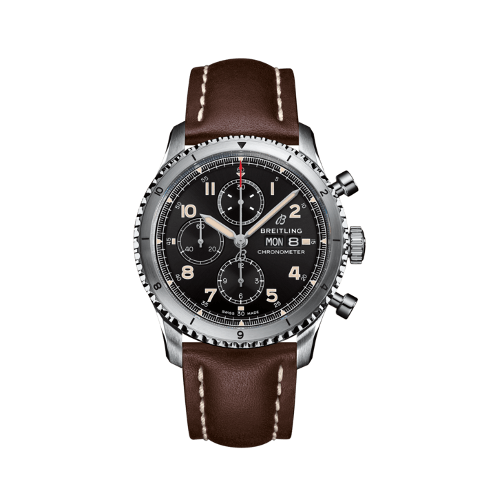 Breitling Aviator 8 cronografo 43 in acciaio inossidabile nero A13316101B1x3