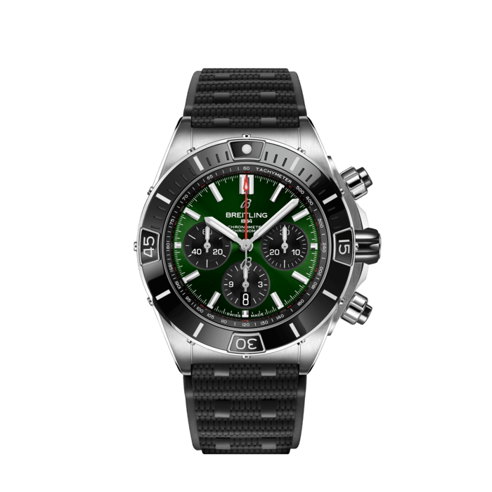 Breitling Super Chronomat B01 44 in acciaio inossidabile verde AB0136251L1S1