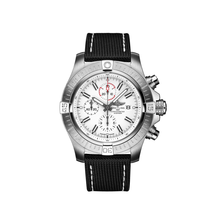 Breitling Super Avenger Chronograph 48 in acciaio inossidabile bianco A133751A1A1X1