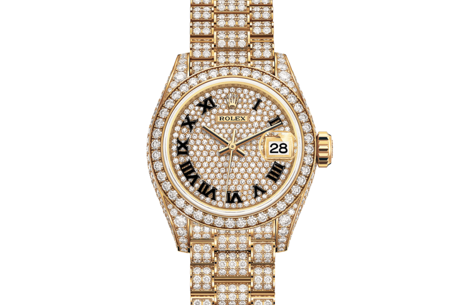 Rolex Lady-Datejust Oyster 28 mm Gollo giallo e diamanti M279458RBR-0001